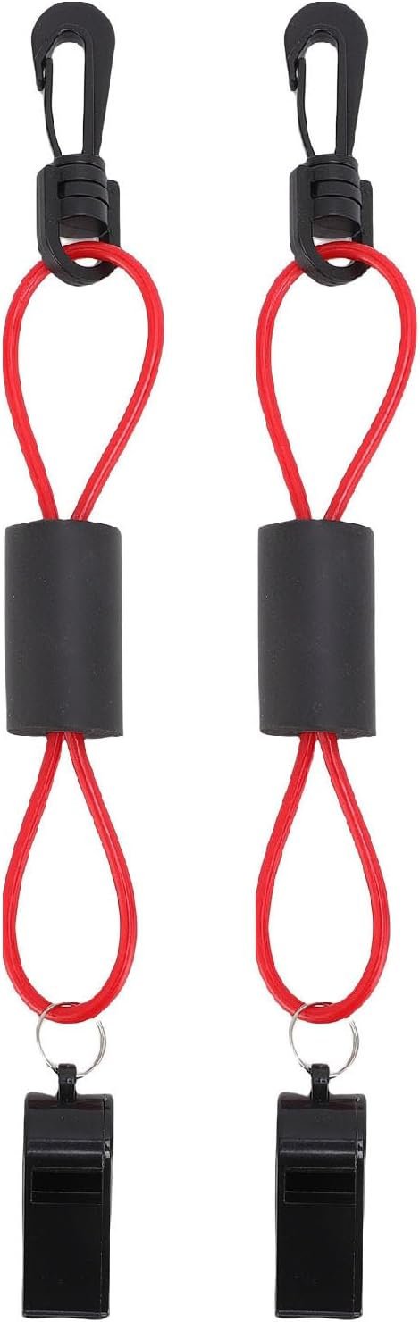 Jeanoko Portable Plastic Safety Boat Whistle with Lanyard for Emergency Signaling, Suitable for Boating Camping Fishing Hiking, 2Pcs