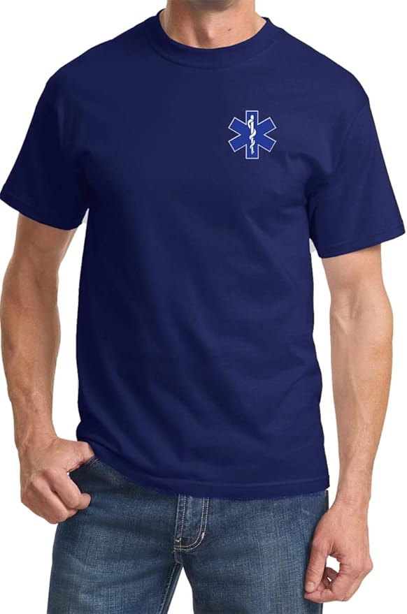 Buy Cool Shirts Emergency Medical Services EMS Flag T-Shirt Front and Back
