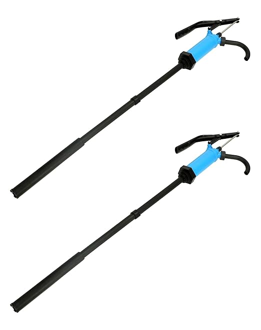 QWORK Hand Pump, Siphon Pump, 2 Pack, Fluid Transfer Pump, 55 Gallon Drum Pump, 5 Gallon Pump Dispenser, Fit Most 15, 30 & 55 Gal Drum Barrels