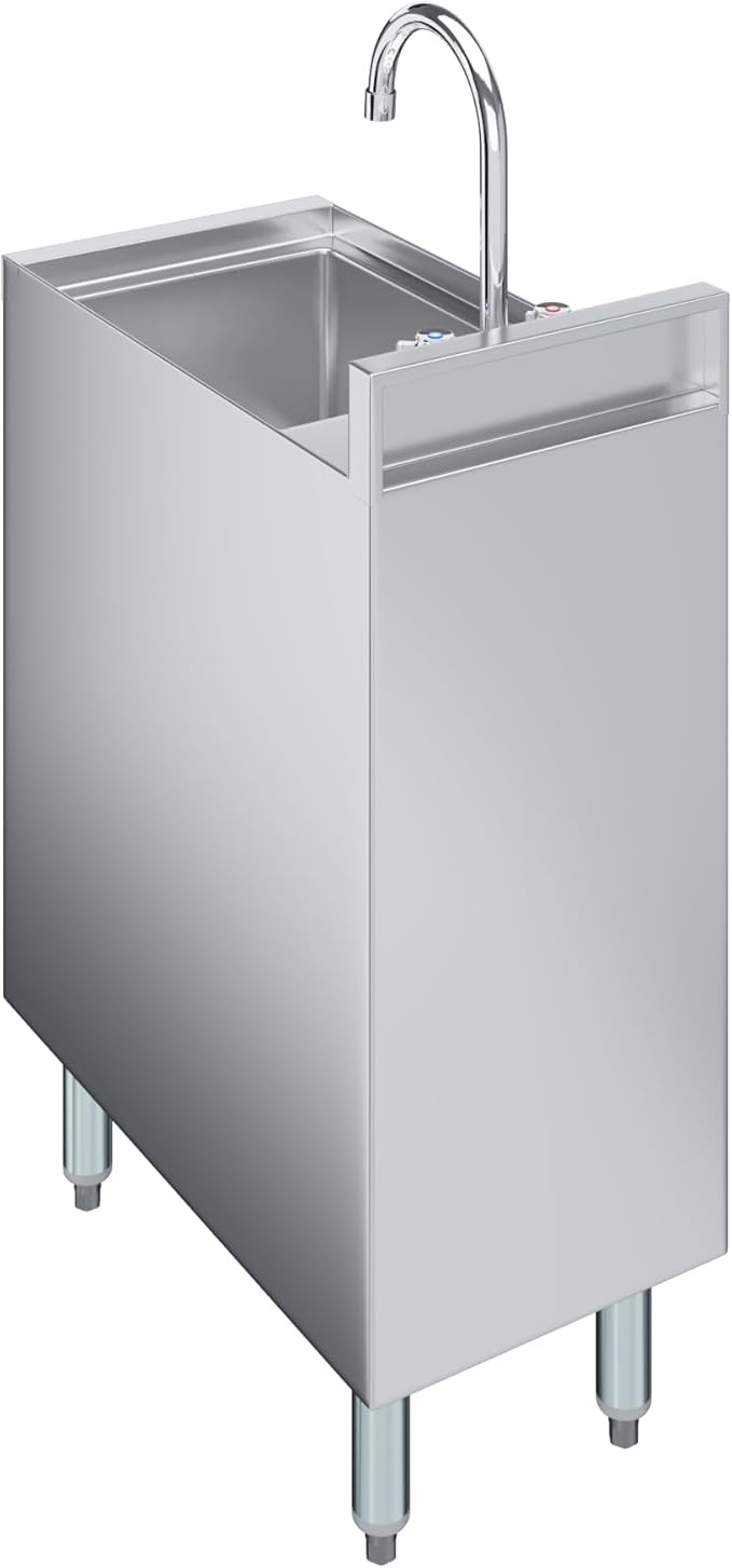 AmGood 22 in. x 12 in. Stainless Steel Underbar Hand Sink with Cabinet Base