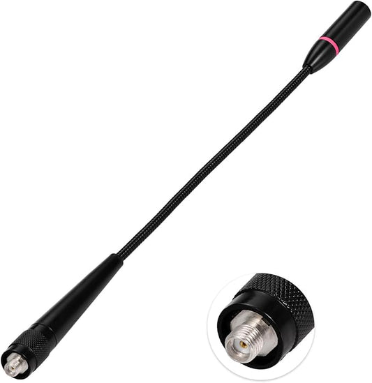 Superbat Dual Band VHF/UHF Antenna SMA Female 144/430MHz High Gain Soft Whip Antenna for Wouxun/TYT Radios Walkie Talkie Ham Radio etc.