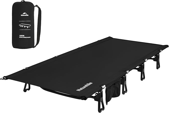 Naturehike Extra Wide GreenWild Camping Cot, Folding Lightweight Camp Cot Bed, Portable Sleeping Bed for Backpacking Travel Beach Home