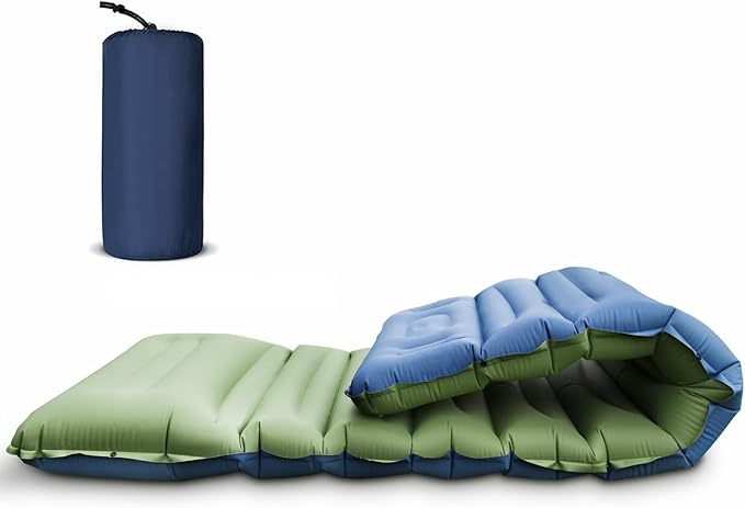 Camping Sleeping Pad,Ultralight Camping Mat with Pillow Built-in Foot Pump Inflatable Sleeping Pads Compact for Camping Backpacking Hiking