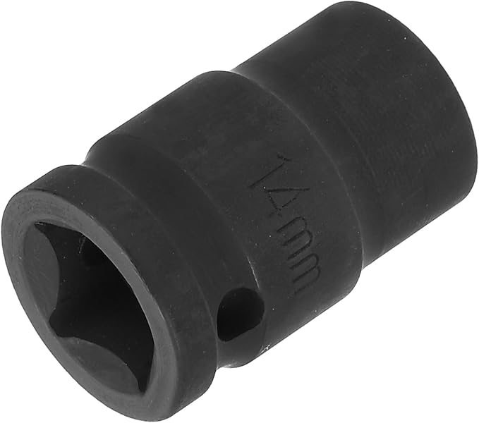 HARFINGTON 12-Point Impact Socket 1/2 Inch Drive 14mm Metric Cr-V Shallow Impact Socket Nut Driver Wrench for Auto Repair