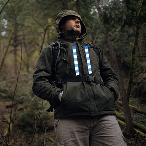 Reflective Tape Blue White 1 Inch x 68 Feet, Outdoor Waterproof Warning Reflector, Night Safety Stickers for Vehicles