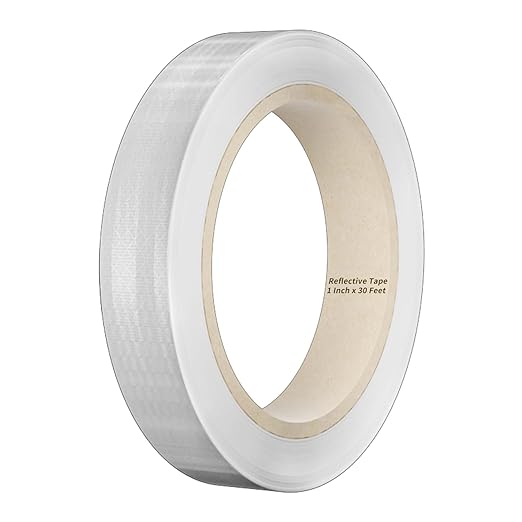 Reflective Tape, 1 Inch x 30 Feet - High Intensity - White Reflective Safety Tape Waterproof Conspicuity for Trailer Reflector Trucks Bikes Baby Strollers Helmets
