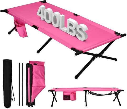 Portable Camping Cot for Adults, 300lbs Heavy Duty Folding Bed with 60s Quick Setup, Compact & Lightweight for Outdoor, Guest, Office Nap, Hospital Stay