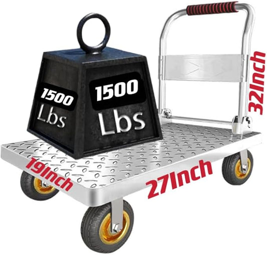 Folding Platform cart Dolly cart Push Cart Dolly Moving Platform (Small 27X19INCH 1500LBS)