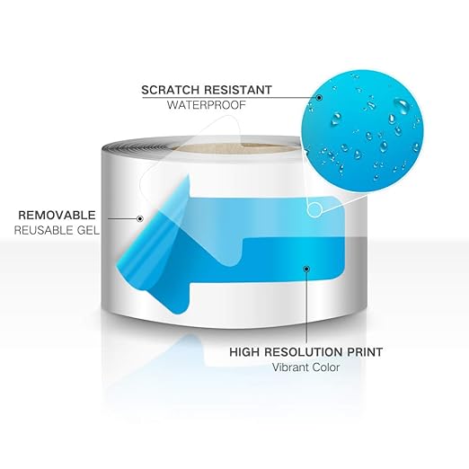 Arrow Floor Marking Sticker Sign - 200 PCS Blue Decal Tape 2"4"