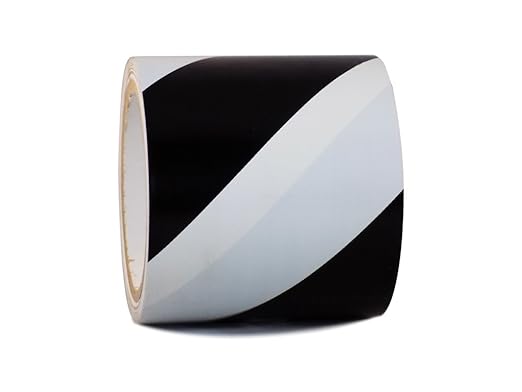 GGR Supplies T.R.U. SST-618C Black & White Hazard Warning Safety Stripe Tape: 4" in. Wide x 18 yds.