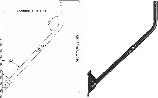 PIBIDI Adjustable Attic/Outdoor Antenna & Weather Station Mounting Pole Universal Mount Brackets - Easy Installation, Solid Structure, Weather Proof (1 1/4" Diameter, 33 1/4" Arm Length)