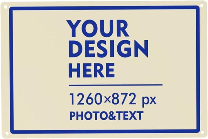 Custom Outdoor Metal Sign - 12 x 8 Customized Personalized Aluminum for Office, Home, Business, Decor, Custom Road, Rust-Proof (Blue Text Box)