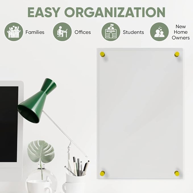 Ships Next Day, Made in USA - Acrylic Dry Erase Board | Non-Magnetic Dry Erase Board | Hanging Frameless White Board | Acrylic for Office, School and Home Walls | for Kids & Adults (Clear - 30x48)