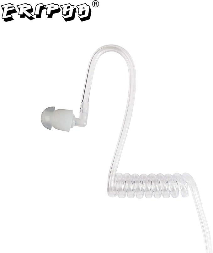 2 Pin Walkie Talkie Earpiece with PTT Mic and Air Acoustic Tube Compatible with Motorola BPR40 CLS 1110 1410 VL50 RDM2070D DLR1020 DLR1060 Two Way Radios Surveillance Headset (10 Pack)