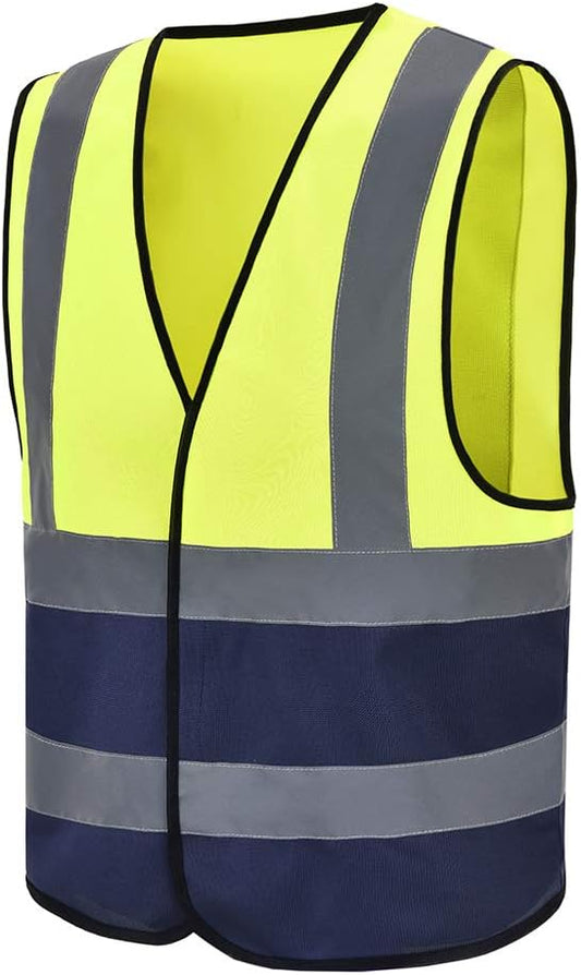 AYKRM 12 colour High visibility viz vest hi vis viz reflective work construction safety vest (XS-8XL)