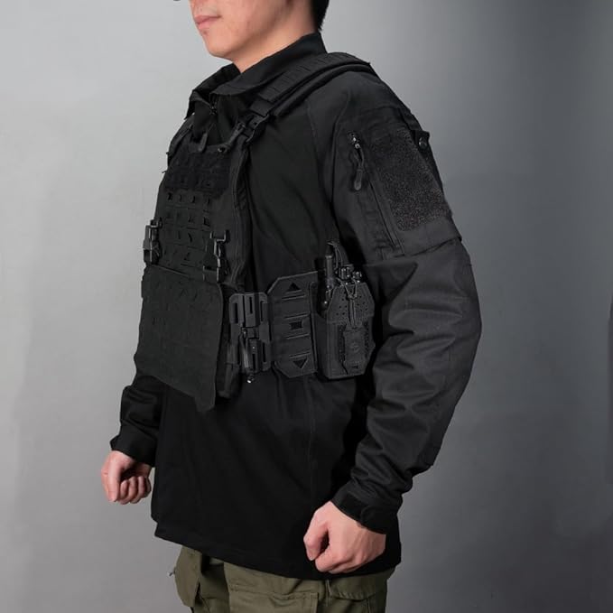 Tactical Molle Radio Pouch Radio Holster Universal Radio Holder For Walkie Talkie Motorola BaoFeng UV-5R BF-F8HP Adjustable Storage Rifle Magazine Pouch(Black)