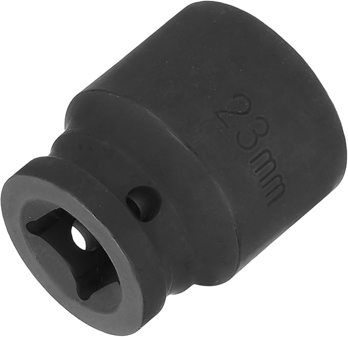 HARFINGTON 12-Point Impact Socket 1/2 Inch Drive 23mm Metric Cr-V Shallow Impact Socket Nut Driver Wrench for Auto Repair