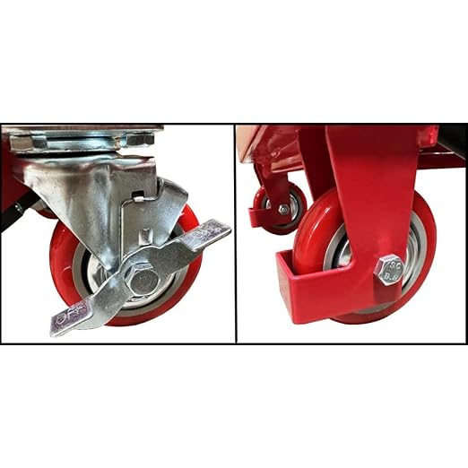 Premium Scissor Lift Table Cart, 500 lb. Cap, 27.75" L x 17.75" W, 8.25" - 28.5" H, Pake Handling Tools (Premium 500lbs Lift Cart)