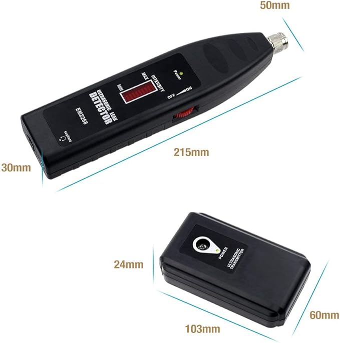 allsun Pro Ultrasonic Leaking Detector Transmitter Auto Noise Finder, Electronic Stethoscope HVAC Machine Noise Monitor 36-44KHz, Air Gas Water Leak Diagnosis Tool