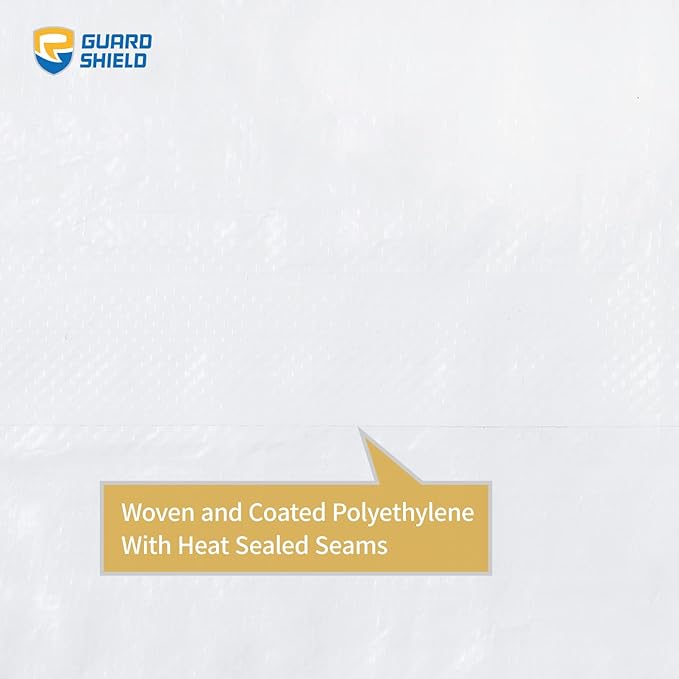 GUARD SHIELD White Tarp 6x6 Feet Medium Duty All Purpose Poly Tarps Cover 7mil (2-Pack)