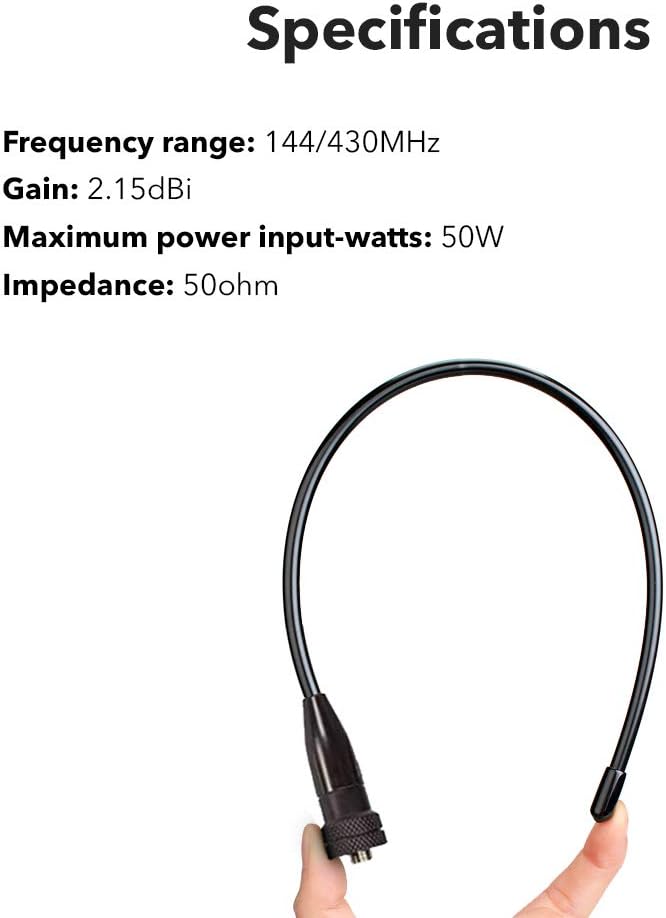 Dual Band Radio Antenna 15.6 inch VHF/UHF (144/430mhz) - Handheld Ham Radio Antenna, Suitable with Baofeng - Antenna Upgrade for Walkie Talkie UV5R, UV82 and Other Models with SMA-Female Connectors