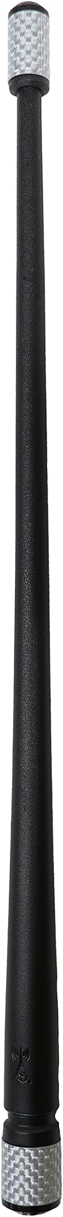 Votex - The Spartan - 13 3/4 Inch Short Flexible Rubber Antenna fits Nissan Titan (2004-2018) - Silver Carbon Fiber Trim - Tuned Internal Copper Coil - Part Number A601-QUA-15
