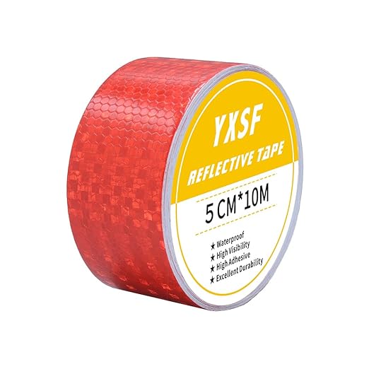 2 Inch×30 Feet Red Reflective Tape,Warning Caution Marking high Viscosity Reflector Tape Outdoor Waterproof for Trucks Trailers Cars Boats Ships Motorcycles Bike