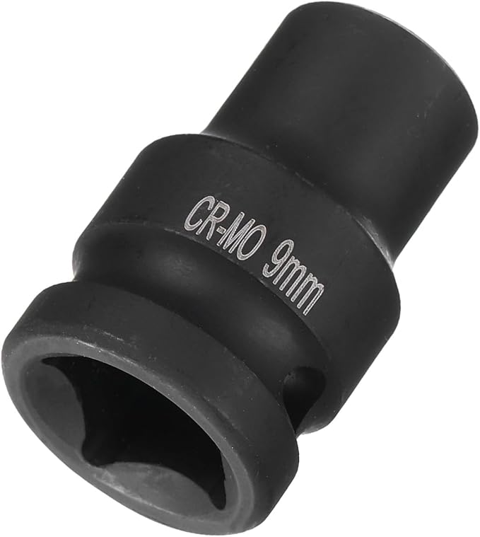 HARFINGTON 4 Point Square Socket 1/2" Drive 9mm Metric Square Impact Socket CR-MO Blackening Standard Wheel Sockets Pneumatic Socket Tool for Auto Repair Mechanical Maintenance Home Use