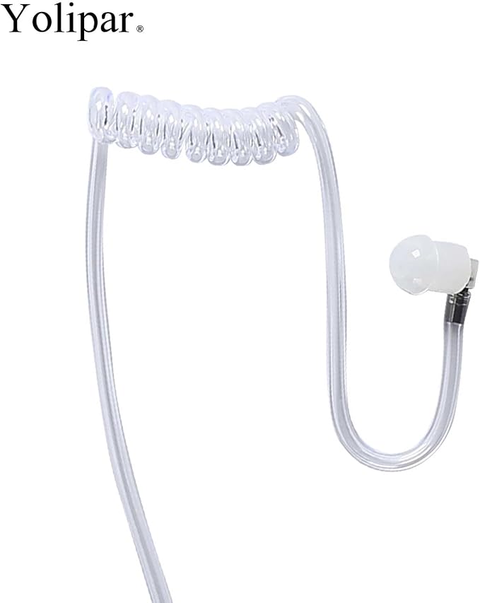 10 PCS UV-5R Earpiece Surveillance Kit Compatible with BTECH, Retevis RT21 RT22, Kenwood, Arcshell AR-5 Walkie Talkie Radio with PTT Mic Tansparent Acoustic Tube Headset