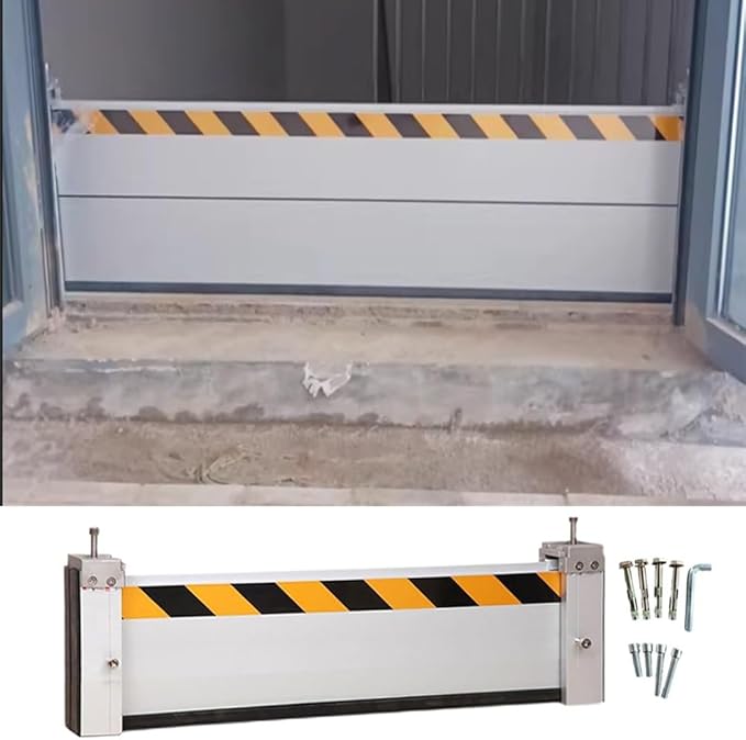 Flood Protection Barriers 3/4/5/6/7/8/9/10/11/12/13/14/15/16/17/18ft Reusable Detachable Aluminum Flood Panel Shield Flood Protection Dam Beam System Alternative Sandbag(H 0.6ft(20cm),16ft(4.9