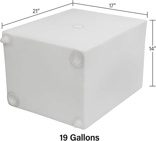 20 Gallon RV Fresh Water Tank, Potable Water Storage Tank for Drinking, Cooking, Cleaning, Showering, for Campers, Trailers, Motorhomes, RVs, Cube Shape, 21" x 17" x 14" (WT-5546)