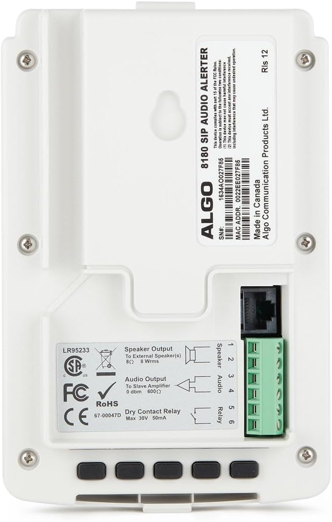 Algo 8180 PoE IP Paging and SIP Loud Ringer Indoor Audio Alerter Bundle with Algo 8301 IP Paging Adapter & Scheduler, Ethernet (RJ-45) Cable, 2X Auxilary Cable, Cable Ties, 6th Avenue Fiber Cloth