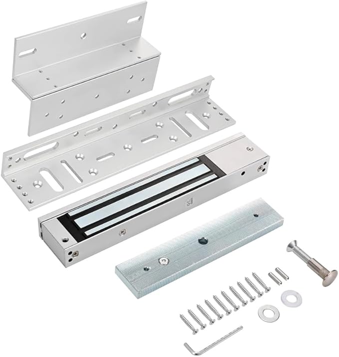 Mag Lock 280KG / 600 LBS of Magnetic Holdings Force Electromagnetic Commercial Lock 12V, LED Indicator When Closed NO/NC Options,Access Control System with L&Z Brackets