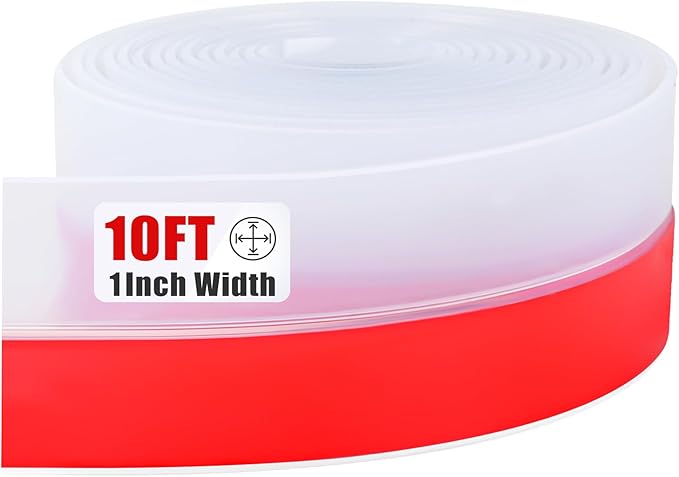 Draft Seal Tape for Doors and Windows 1 in x 10 Ft Silicone Weather Stripping Extra Thick 2mm Door Seal Strip with Strong Adhesive Draft Insulation Stopper Side Seal - Clear