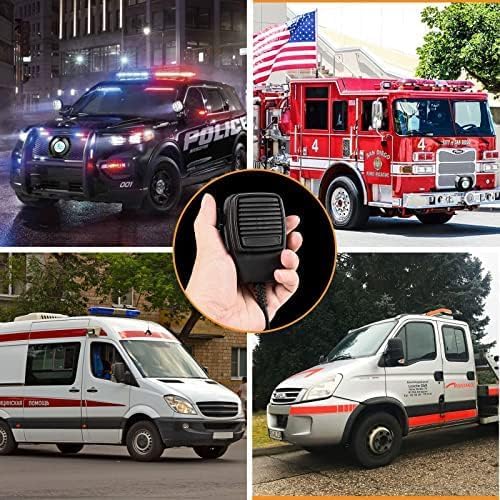 9 Tone 12V 200W Police Warning Emergency Siren PA System - [Handheld Microphone] &[120-150dB] Extra Slim Speaker PA System Kit for Firefighter Ambulance Vehicles Truck SUV ATV UTV ﻿ ﻿
