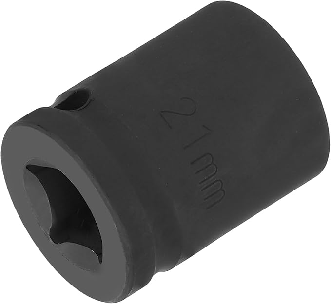 HARFINGTON 12-Point Impact Socket 1/2 Inch Drive 21mm Metric Cr-V Shallow Impact Socket Nut Driver Wrench for Auto Repair