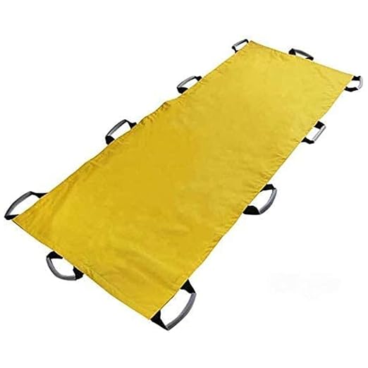 Medical Stretcher, Emergency EMS Patient Mover, Folding First Aid Soft Stretcher, Double Thick Oxford Cloth Fabric with Portable Medical Stretchers, Emergency Litter Stretchers, 10 Handles,Yellow