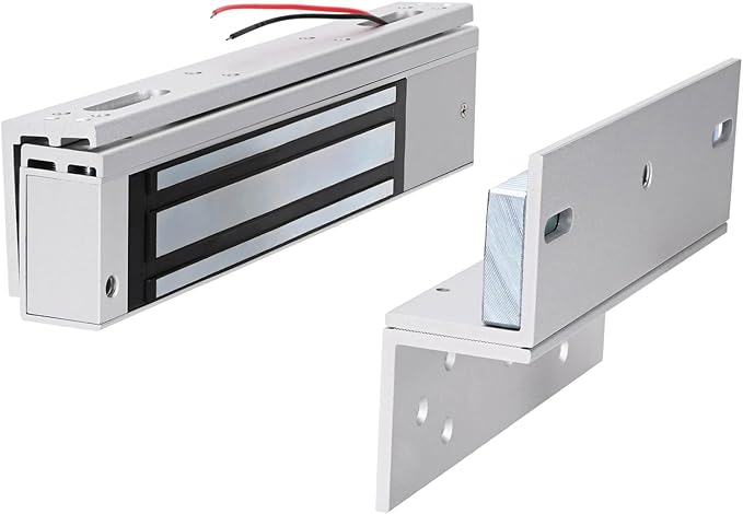 Electric Magnetic Door Lock with Z and L Bracket Outdoor Waterproof 280KG 600lb Holding Force Electromagnet Lock 12V DC Fail Safe NC Mode for Access Control System