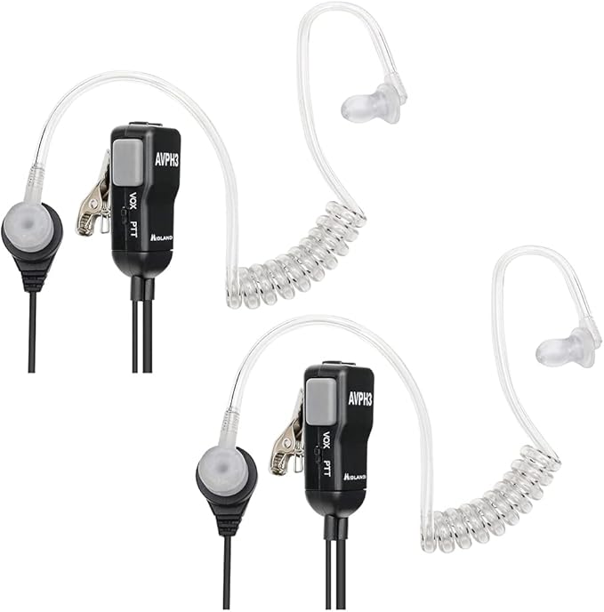 Midland AVPH4 Ear-Clip Headsets GMRS Radios (6-Pack)