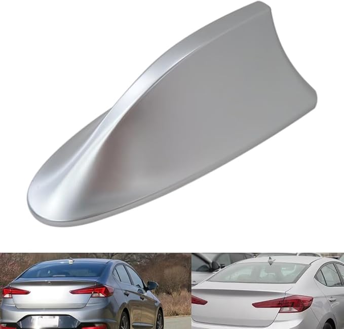 for 2015-2019 Hyundai Sonata-Elantra Ebony Shark Fin Roof Antenna Cover Silver for 2020 Hyundai Sonata SEL Sedan 4-Door 2.5L 2497CC l4 Gas DOHC Naturally Aspirated