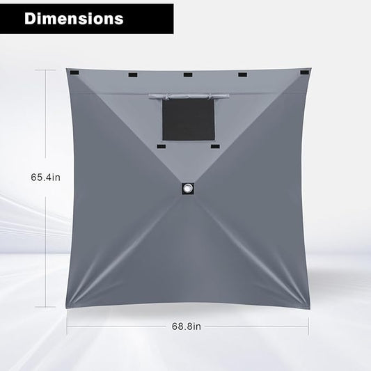 MASTERCANOPY Wind Screen Side Panel with Window for 12x12 Escape Screen Shelter Canopy Tent - Weatherproof, UV Resistant Sun Shade Attachment Accessory (Beige, 1 Pack)