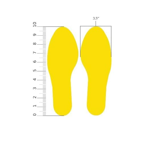 5S Location Marking Footprint- 10x3.5" Durable Footprint Shaped Floor Marker by Graphical Warehouse- Vibrant Colors, Rounded Corners (Pack of 10, 5 Pairs) (Yellow)