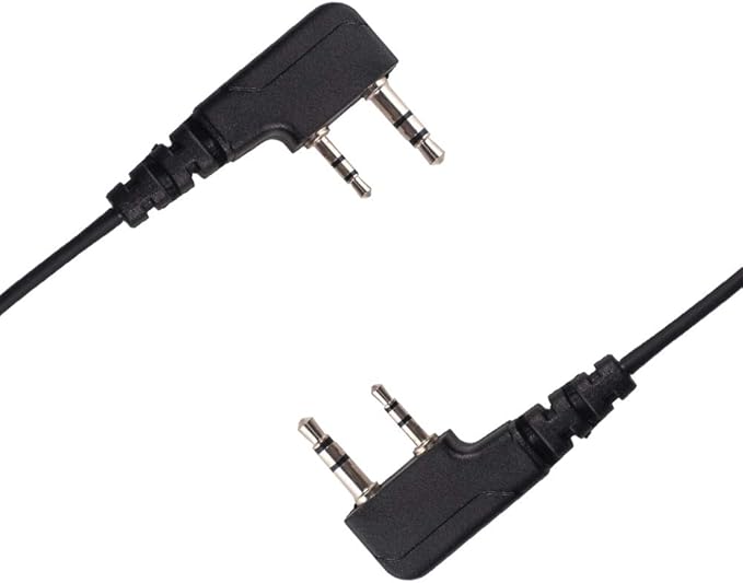 Walkie Talkie Earpiece Headset with Mic PTT for Kenwood Puxing Wouxun Hytera Two Way Radio 2 pin with Nipple Covert Acoustic Tube，2 Pack
