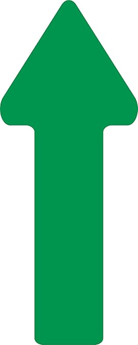 5S Location Marking Arrow- Durable Laminated LSE (Low Surface Energy) Arrow Shaped Floor Marker by Graphical Warehouse- 5S Safety and Security Signage (10x3.5", Green, 25)
