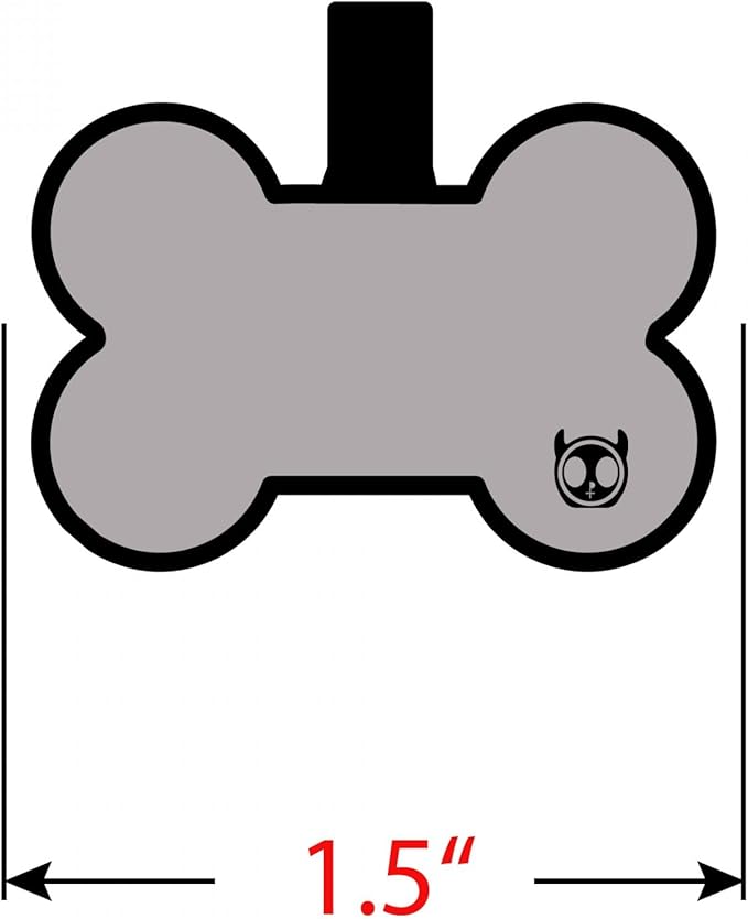 Silent Dog Tag Personalized with 5 Lines of Custom Deep Engraved Durable Soundless Silicone Pet ID Name Tag Bone Design Yellow