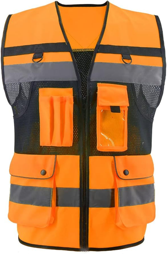 Safety Vest High Visibility Reflective Construction Vest for Men Women