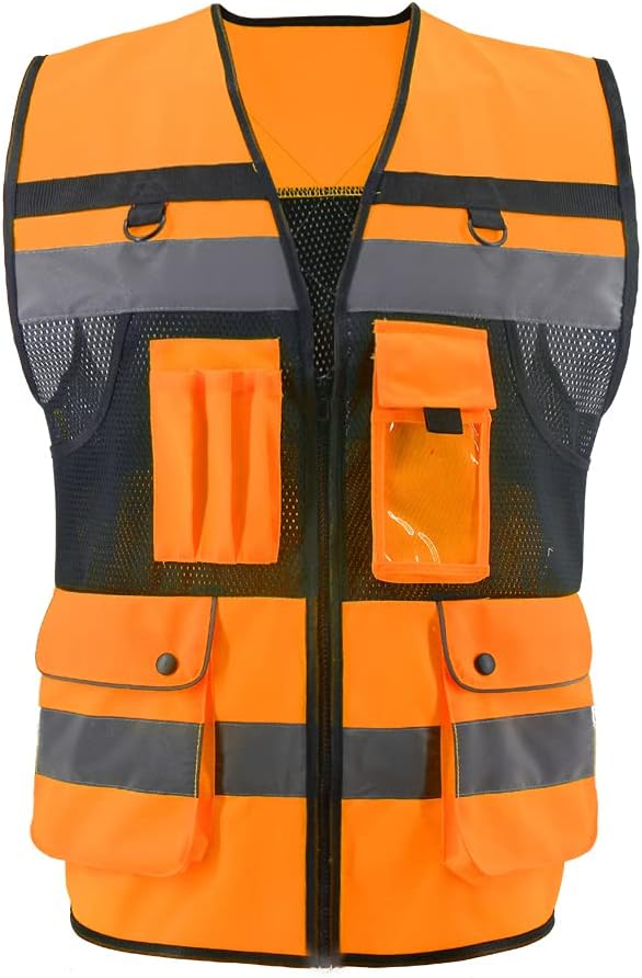 Safety Vest High Visibility Reflective Construction Vest for Men Women