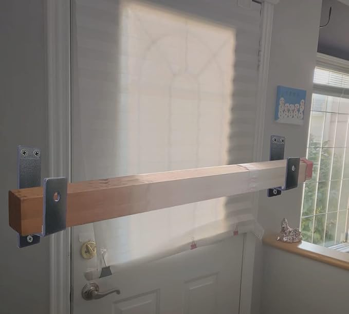 4 PCS Door Barricade Brackets. Upgrade Door Barricade Security Bar Provide Our Home Under The Safety Environment. Door Barricade for Your Home, Garages, Basements, Sheds, Warehouses, Backyards.