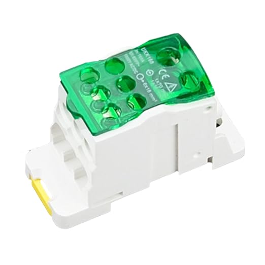 DIN Rail Distribution Box,690V 160A Positions Screw Terminal Block Junction Box Breaker Box Circuit Breaker Distribution Box for Various Power Distribution Needs (Green, 160A)