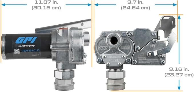 GPI - M-150 Series Fuel Transfer Pump, Manual Shut-Off Unleaded Nozzle, 15 GPM, 12 Volt (110000-99)